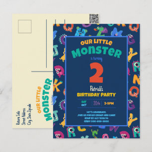 Alphabet Monster Geburtstag Kleines Monster Add AG Postkarte