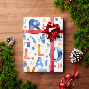 Alphabet Muster Geschenkpapier