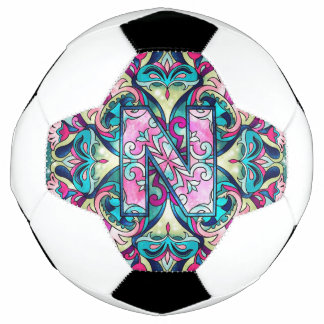 Alphabet N mandala Fußball