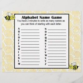 Alphabet Name Game and Baby Showroom Bingo Game Flyer