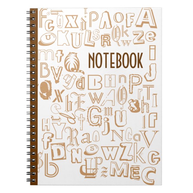 Alphabet-Notebook (braun) Notizblock (Vorderseite)