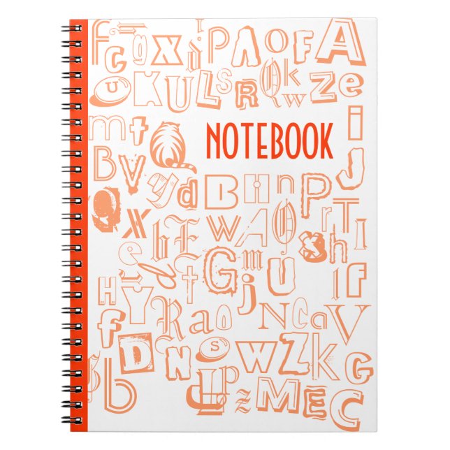 Alphabet-Notebook (Orange) Notizblock (Vorderseite)