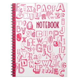 Alphabet-Notebook (rot) Notizblock