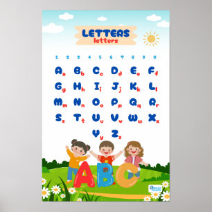 Alphabet & Numbers Bildung Poster