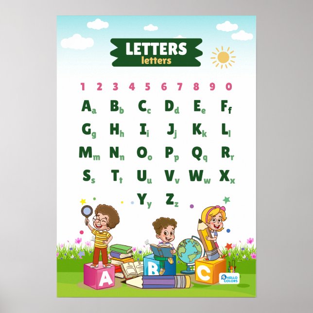 Alphabet & Numbers pädagogisches Poster (Vorne)