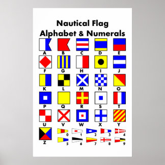 Alphabet & Numerals Poster für die Wasserflagge