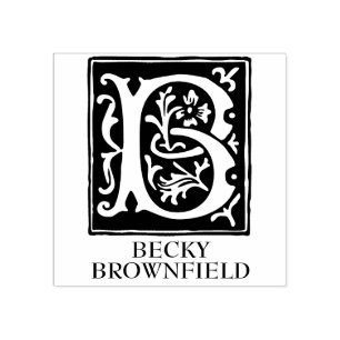 Alphabet-Ornamentik-Brief B Mit Monogramm Gummistempel