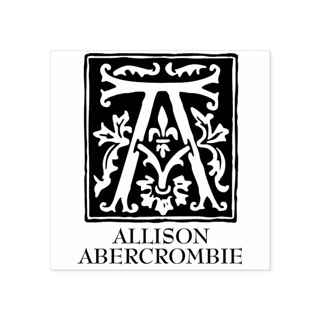 Alphabet Ornamentik Letter A Mit Monogramm Gummistempel (Prägung)