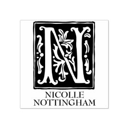Alphabet-Ornamentik-Letter N Mit Monogramm Gummistempel