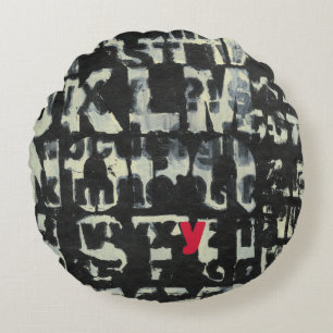 Alphabet Painting von Norman Wyatt Rundes Kissen