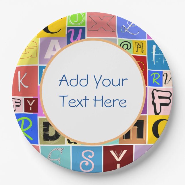 Alphabet Pappteller (Vorderseite)