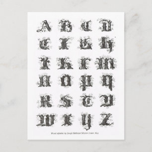 Alphabet Päris 1843 Postkarte