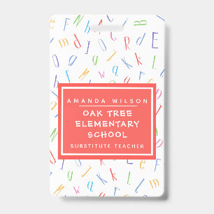 Alphabet Pattern - Name des Grundschullehrers Ausweis