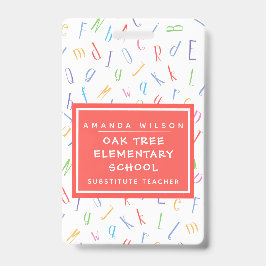 Alphabet Pattern - Name des Grundschullehrers Ausweis