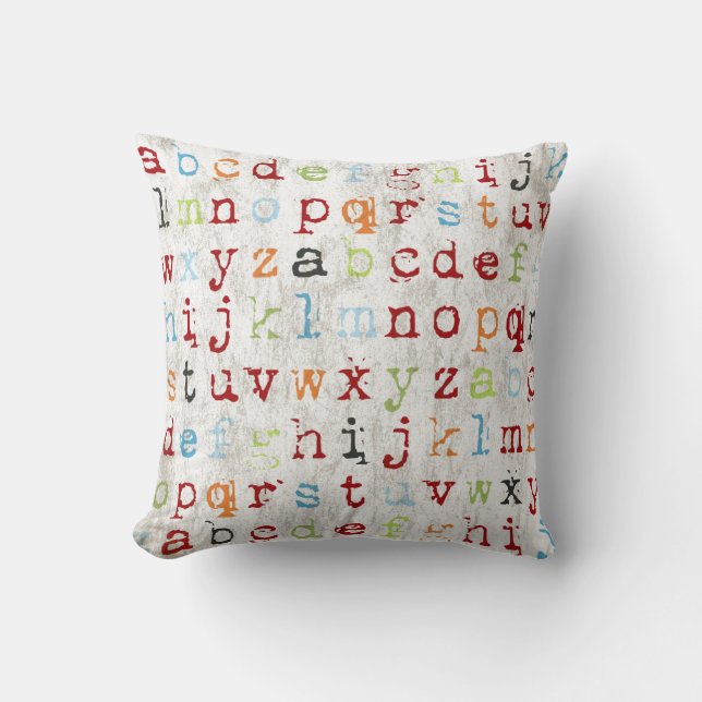 Alphabet-Pillow bedeckt mit Kissen (Vorderseite)