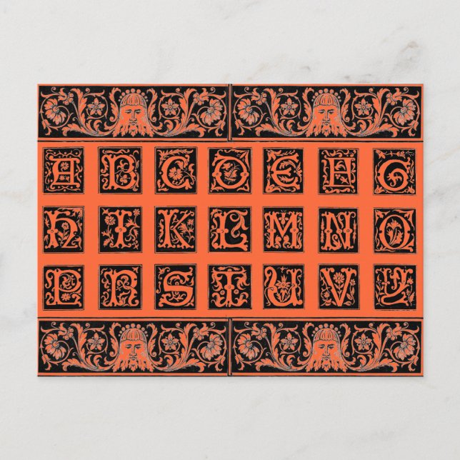 Alphabet Postcard Postkarte (Vorderseite)