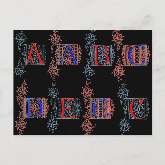 Alphabet Postcard Postkarte (Vorderseite)