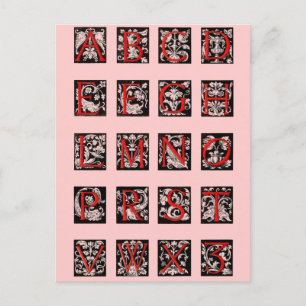 Alphabet Postcard Postkarte