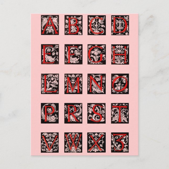 Alphabet Postcard Postkarte (Vorderseite)