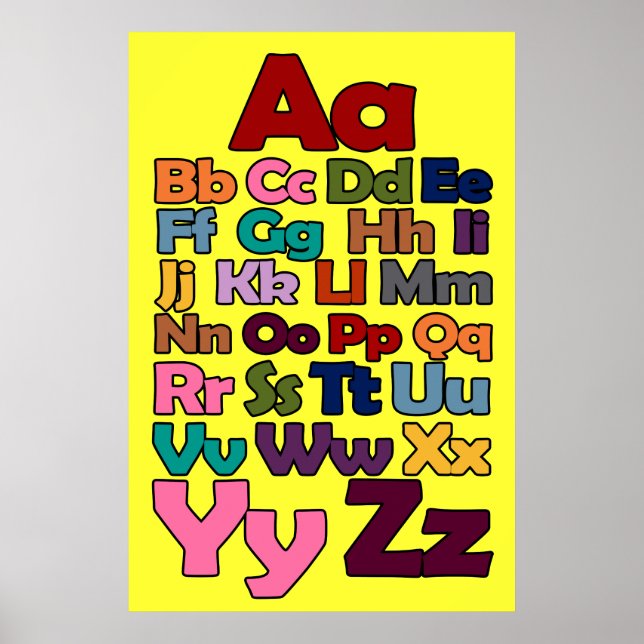 Alphabet Poster, Ändern Sie die Hintergrundfarbe Poster (Vorne)