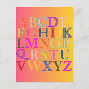 Alphabet Postkarte