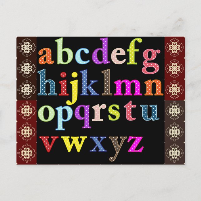 Alphabet Postkarte (Vorderseite)