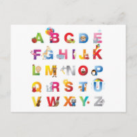 Alphabet-Postkarte