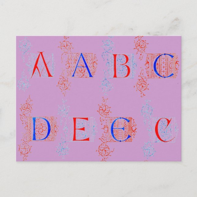 Alphabet-Postkarte Postkarte (Vorderseite)