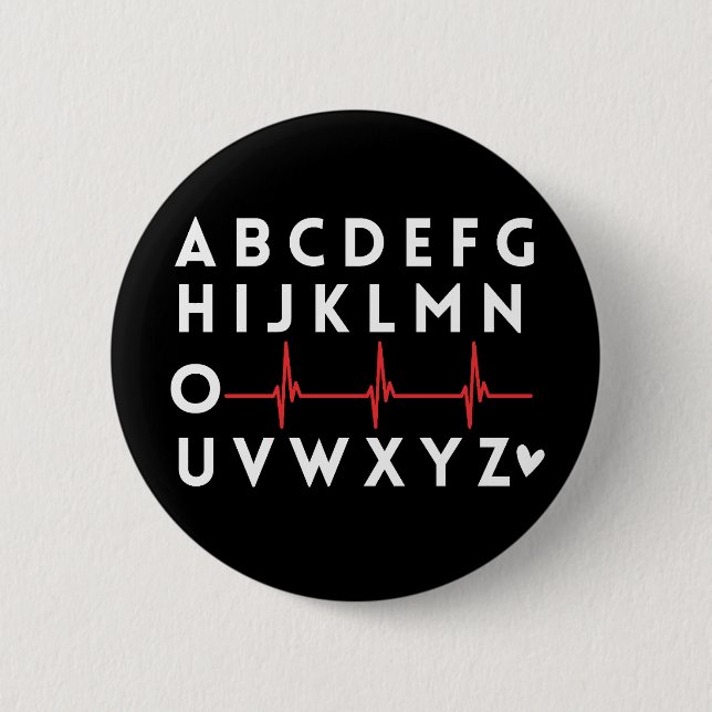 Alphabet PQRST Nurse Button (Vorderseite)