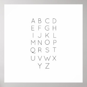 Alphabet Print, Wall Art Poster
