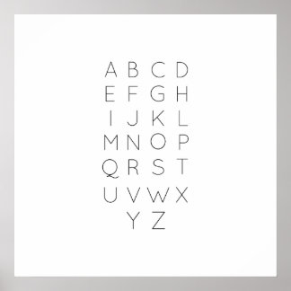 Alphabet Print, Wall Art Poster