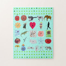 Alphabet Puzzles mit Bildern und Briefen