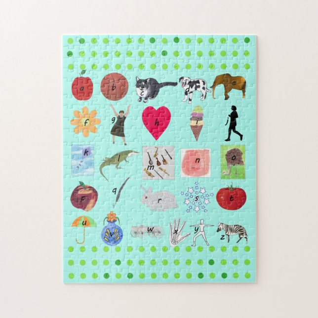 Alphabet Puzzles mit Bildern und Briefen (Vertikal)