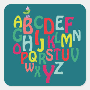 Alphabet Quadratischer Aufkleber