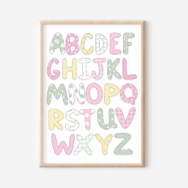 Alphabet-Quilt-Stil-Buchstaben-Kunstposter Poster