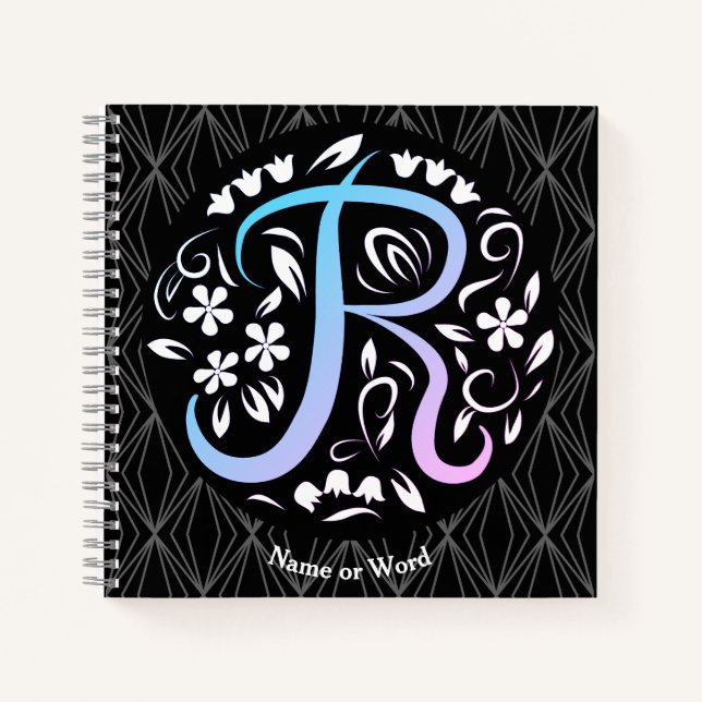 Alphabet R Monogram Handwriting Notizbuch (Vorderseite)