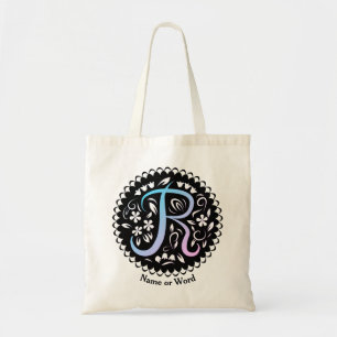 Alphabet R Monogram Handwriting Tragetasche