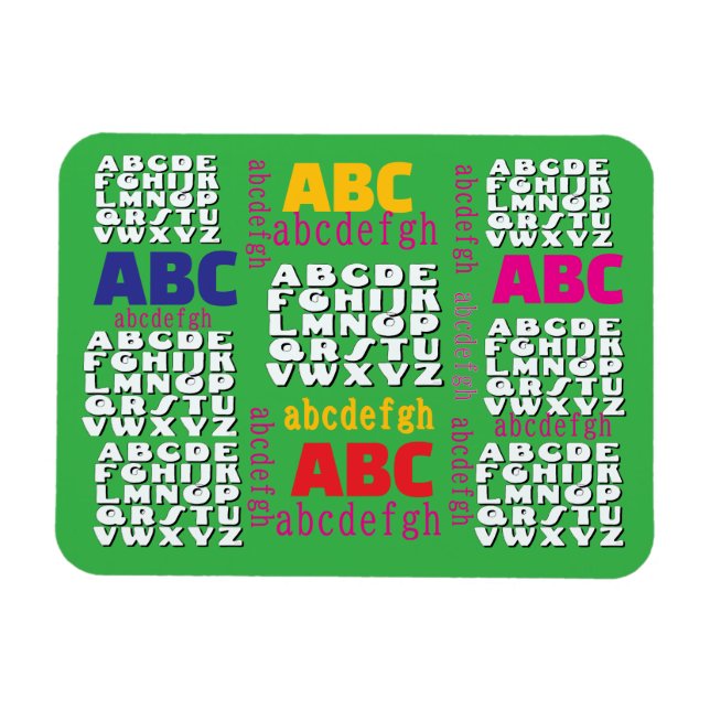 Alphabet Rainbow Green Refrigerator    Magnet (Horizontal)