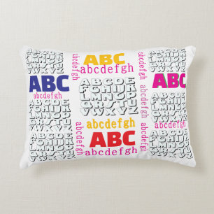 Alphabet Rainbow White Dekokissen