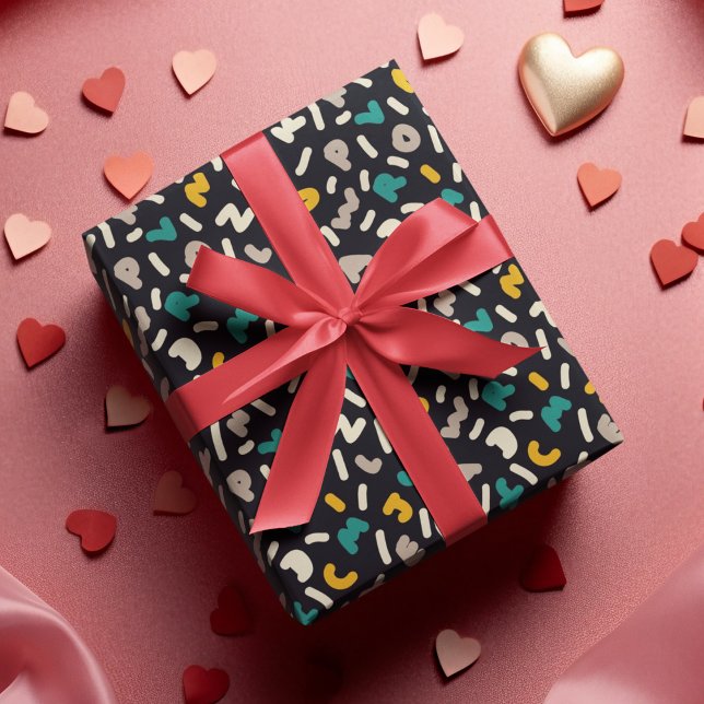 Alphabet Random Letters Art Geschenkpapier (alphabet pattern birthday packing gift wrap,gift wrapping paper,return gift wrap paper,paper gift)