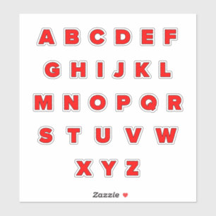 Alphabet Red Color Sticker Sheet — Flachbild-Look