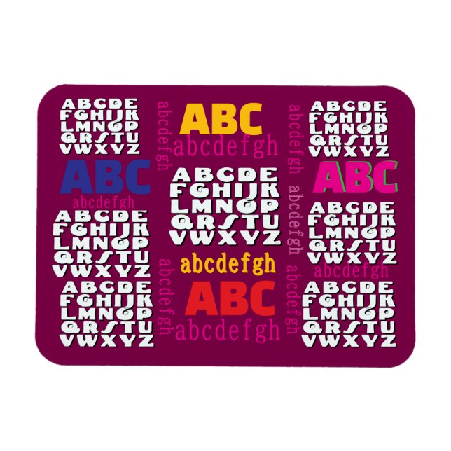 Alphabet Regenbogen-Wein-Kühlschrank    Magnet (Horizontal)
