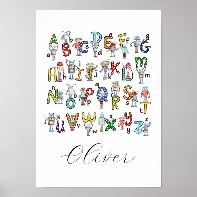 Alphabet Roboter Poster (Vorne)