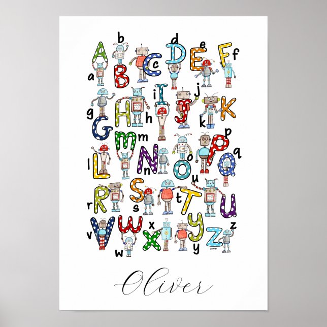 Alphabet Roboter Poster (Vorne)