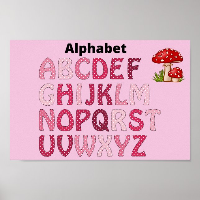 Alphabet-rosa-Poster Poster (Vorne)