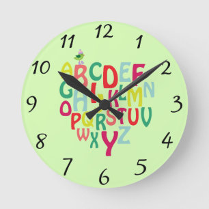 Alphabet Runde Wanduhr
