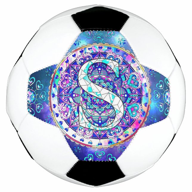 Alphabet S mandala Fußball (Vorderseite)