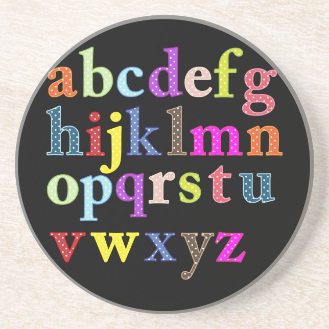 Alphabet Sandstein Untersetzer (Vorne)