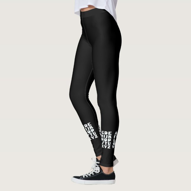 Alphabet Schwarz Weiß  Leggings (Links)
