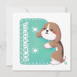 Alphabet Series: "B" Schöne Beagle Illustration Feiertagskarte